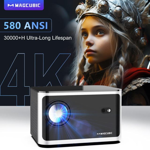 Magcubic Smart Projektor mit Android 11, 4K Unterstützung, Full HD 1080p, 580 ANSI, Wifi6 und Bluetooth 5.0 für dein Heimkino-Erlebnis - Bild 1