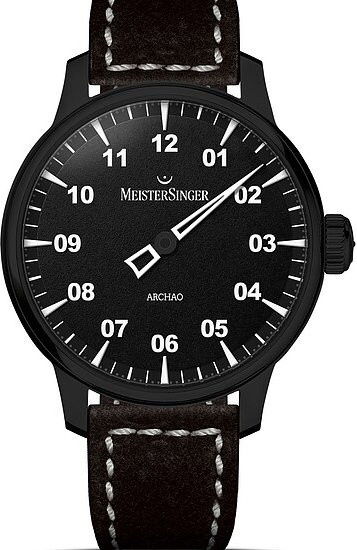 Meistersinger Einzeigeruhr, Automatik, Edelstahl, Schwarz, 43 mm, Unisex - Bild 1