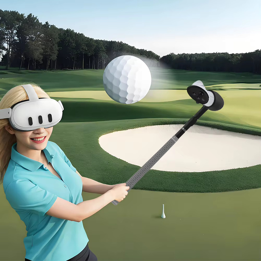 VR Golf Club Controller Extension für Meta Quest 3S, Meta Quest 3 und Meta Quest 2, 80 Grad Befestigung, Schwarz - Bild 2