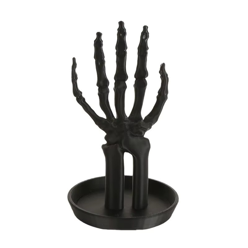 HWetR Gothic Skeleton Hand Schmuckständer aus Kunststoff in Schwarz zur Organisation von Halsketten und Ohrringen - Bild 2