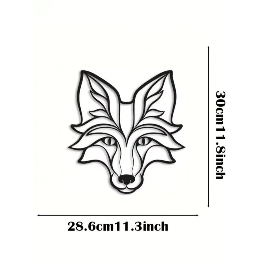 CIFBUY Fuchs-Wanddekoration aus schwarzem Metall als hängende Eisenkunst-Silhouette - Bild 2
