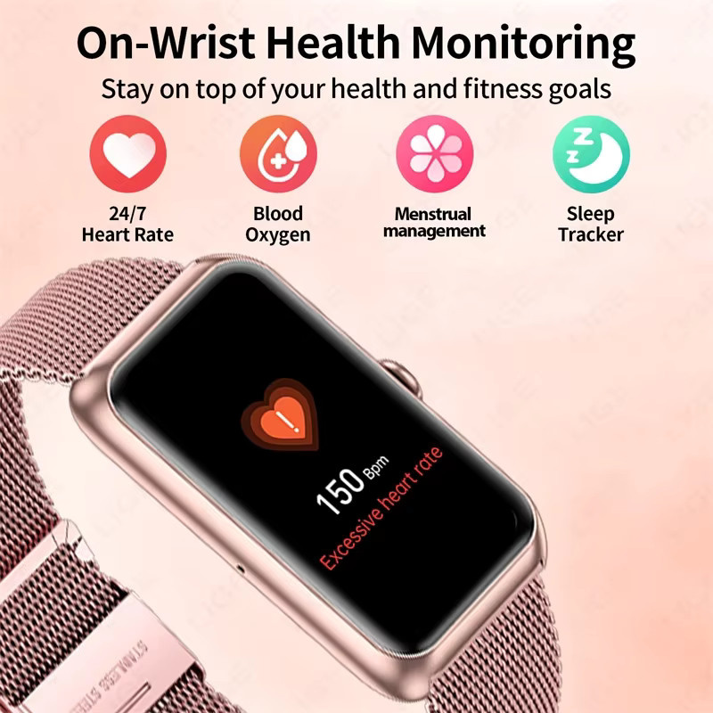 LIGE Smartwatch Fitness-Tracker in Beige mit 1,47 Zoll Display für Damen und Herren mit Herzfrequenzmesser, Schlafüberwachung und IP68 Wasserdichtigkeit - Bild 4