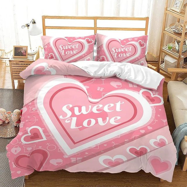 Personalisierte Bettwäsche mit Namen von Lodestar, Set aus Bettbezug und Kissenbezug in Pink, B/H: 264 x 228 cm - Bild 1