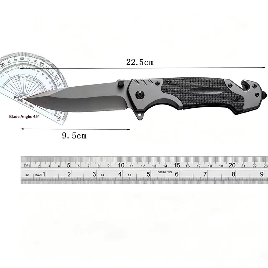 Tragbares EDC-Klappmesser aus Edelstahl mit rutschfestem Griff für Camping, Wandern und Outdoor-Aktivitäten - Bild 4