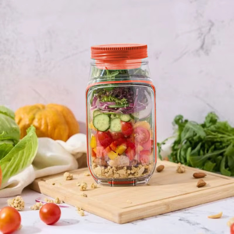 JETTING Salatglas aus Glas mit Saucenfach, transparent, mikrowellen- und spülmaschinenfest - Bild 4