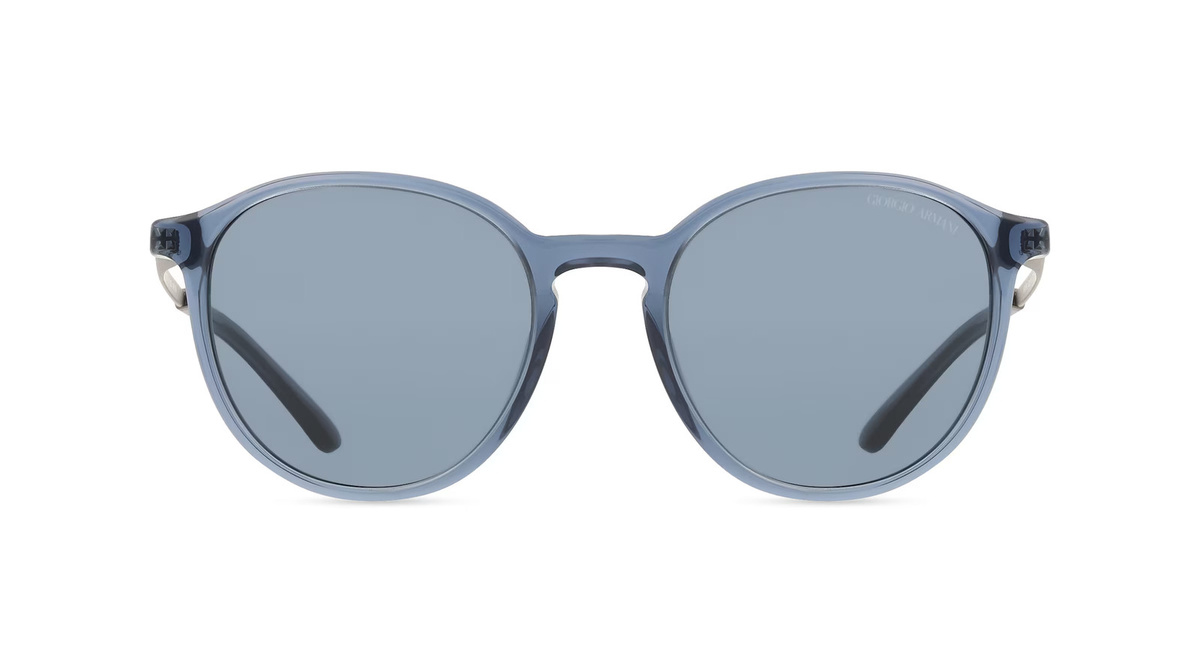 Giorgio Armani 0AR8196 Sonnenbrille Panto, Vollrand, Acetat, blau, transparent, Herren - Bild 1