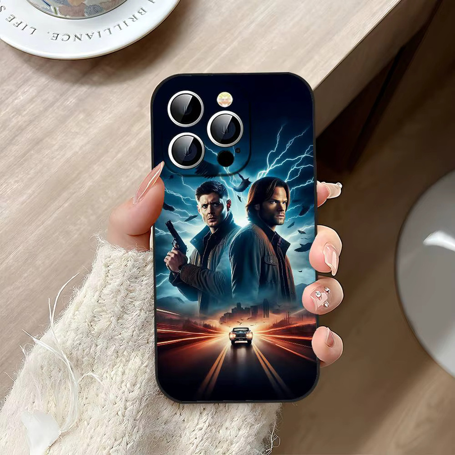 S-Supernatural TV Show Handyhülle Schwarz für iPhone 17, 16, 15, 14, 13, 11 Pro Max, Plus, X, XR, XS Max und Mini - Bild 3