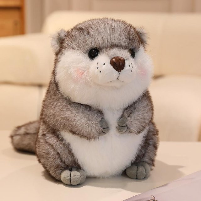 Otterpuppe Plüschtier, grau, 35cm - Bild 1