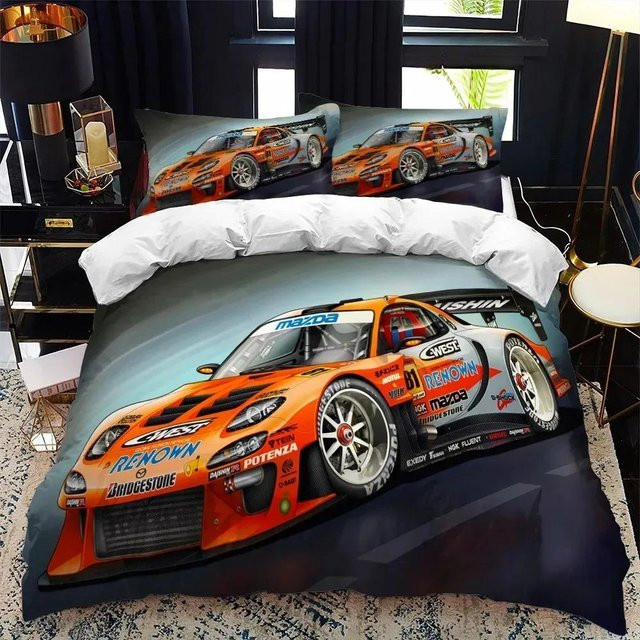 Softura Bettwäscheset mit 3D-Sportwagen-Supercar-Motiv, mehrfarbig, aus Mikrofaser, B/H: 200 x 230 cm - Bild 1