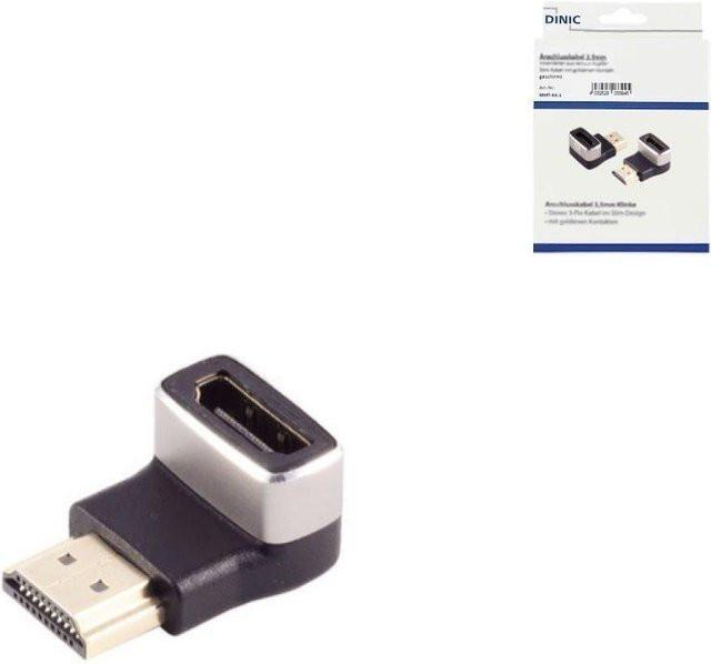 DINIC HDMI-A Adapter mit 90 Grad Winkel nach unten, 8K 60Hz und 4K 120Hz, Metall Buchse auf Stecker, Schwarz - Bild 1