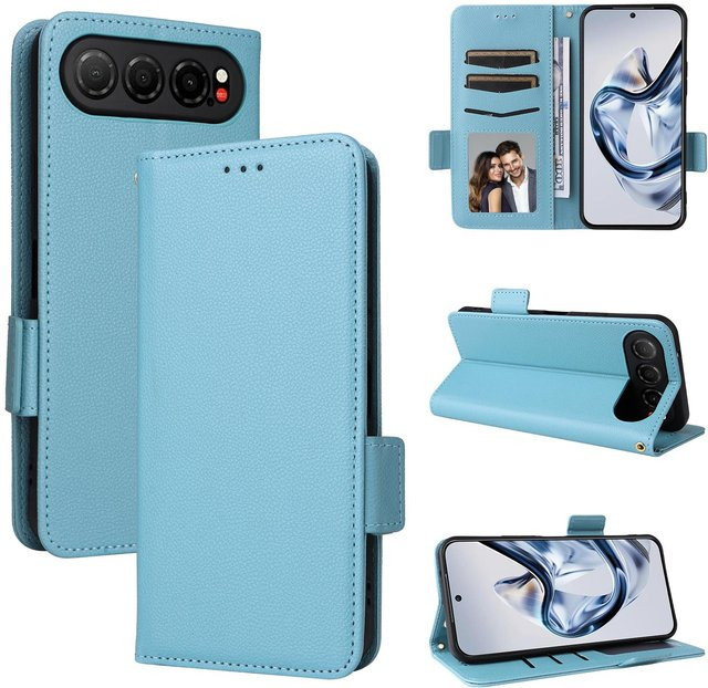 ZTE nubia Air Flip Cover Handyhülle aus PU Leder in Hellblau mit RFID-Blockierung und Ganzkörperschutz - Bild 1