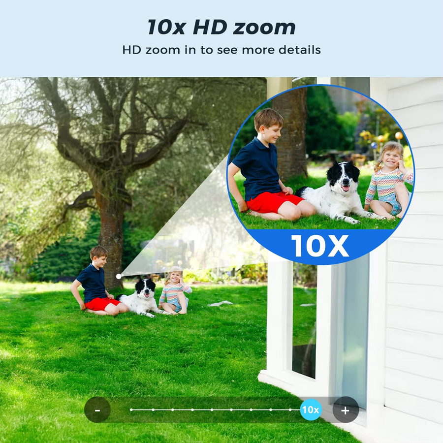 Carecam Pro 16MP HD WLAN PTZ Sicherheitskamera mit 10-fach Zoom, Auto-Tracking und Farbnachtsicht - Bild 2