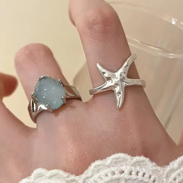 Sam Panda Ring, 925 Silber, blauer Stein, Damen - Bild 1