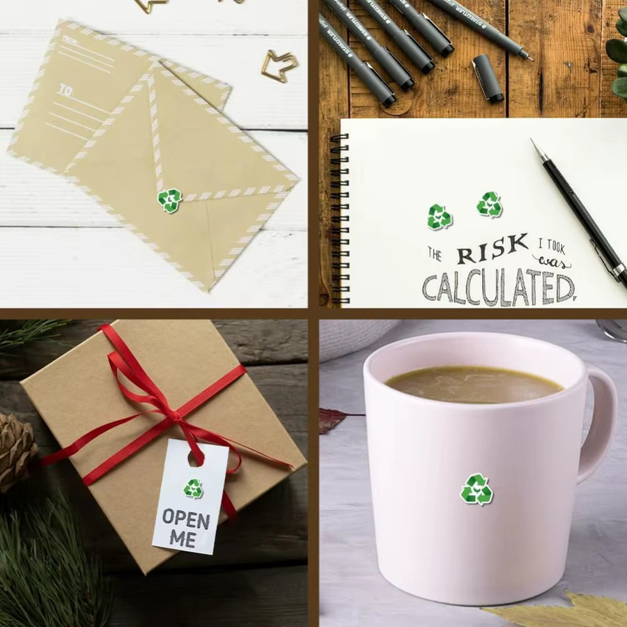 500 Stück selbstklebende Recycling-Planeraufkleber in Grün aus Papier für Kalender, Sammelalben und Bastelarbeiten - Bild 2