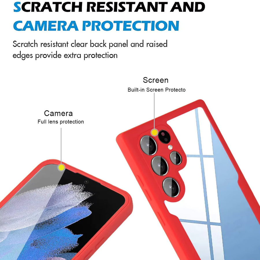 Luxus Ganzkörper Schutzhülle für Samsung Galaxy S24 Ultra S23 FE S22 Plus A55 A54 A35 A34 A15 A14 A24 A13 A23 A33 A53 A52 in Transparent oder Pink - Bild 1