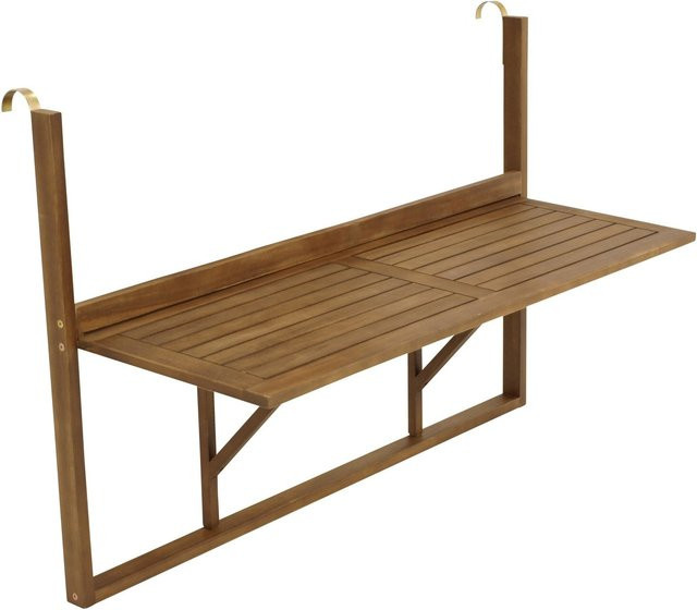DEGAMO Balkonhängetisch aus geöltem Akazienholz in Braun, B/T: 120 x 40 cm - Bild 1