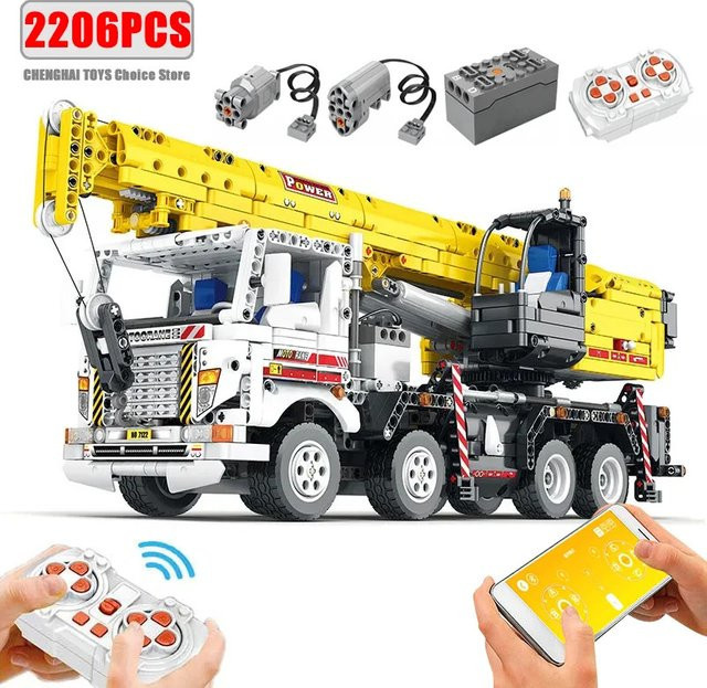 XMWL Stadt Mobile Kran Engineering, Bausteine, Fernbedienung, Lkw Modell - Bild 1