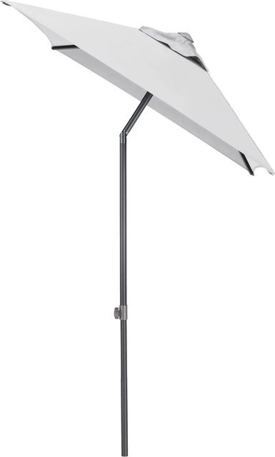 Kettler Marktschirm Easy Push mit UPF 50+ und PU-Beschichtung, Hellgrau, B: 210 cm, T: 150 cm, H: 250 cm - Bild 1