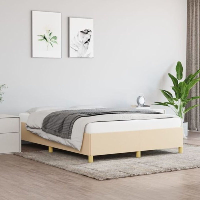 Polsterbett vidaxl aus Stoff und Holzwerkstoff in Beige, B/T/H: 140 x 200 cm - Bild 1