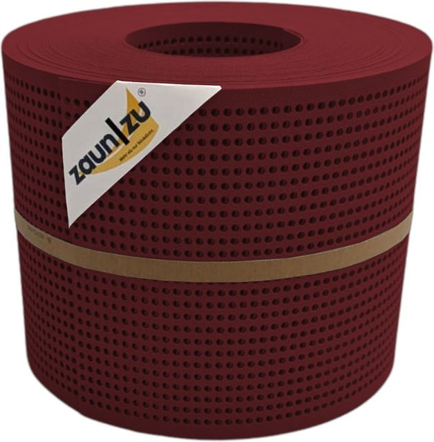 zaun zu Sichtschutzstreifen PP Premium gelocht für Doppelstabmattenzaun, Bordeauxrot, 26 m Länge, Breite: 19,0 cm - Bild 1