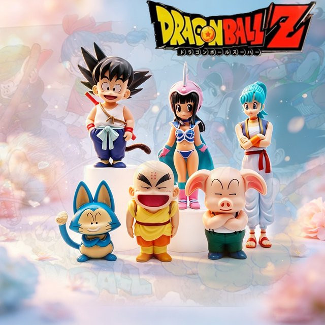 Bandai Dragon Ball Z Son Goku Chi-Chi Puar Krillin Actionfigur, 6-teiliges Set - Bild 1