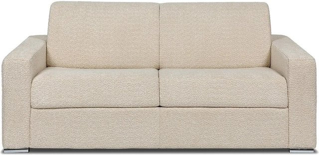 Vente-unique Schlafsofa Calito in Beige mit Bouclé-Stoff, Breite: 194 cm - Bild 1