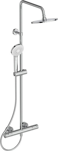 Ideal Standard Duschsystem Ceratherm T50 Aufputz mit Thermostat, Regendusche und Handbrause in Chrom - Bild 1