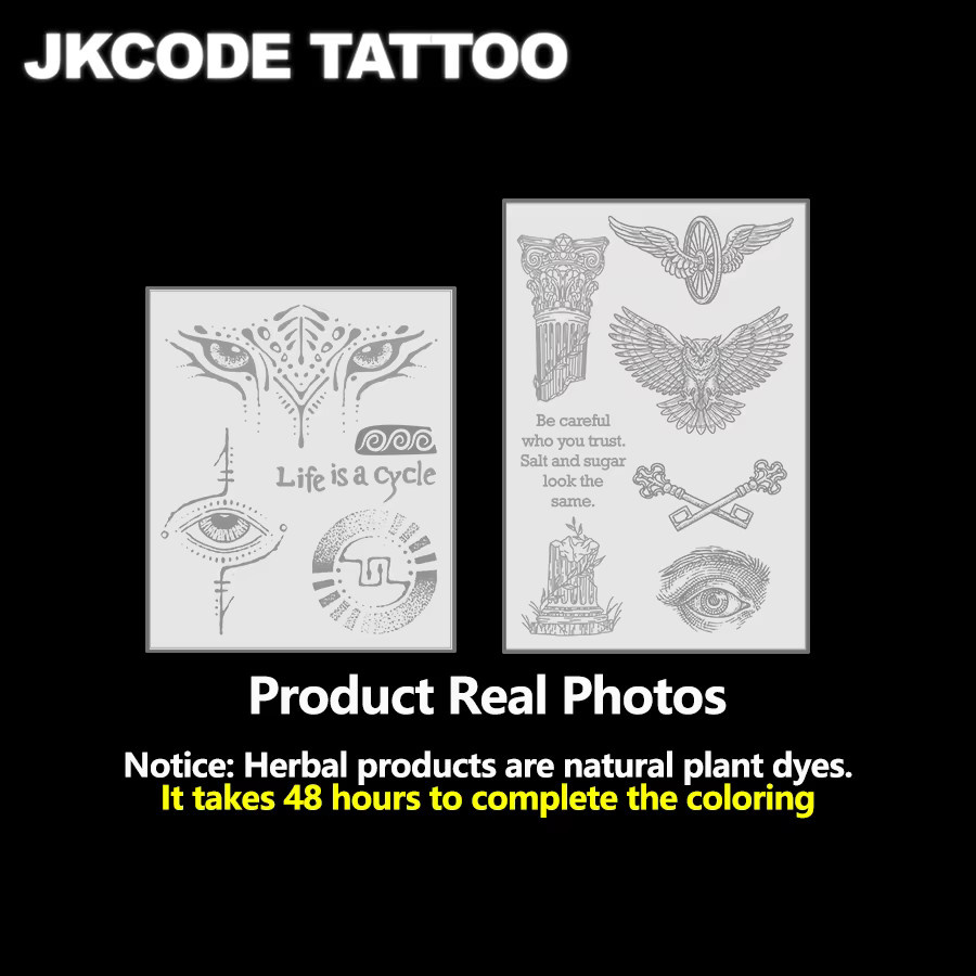 JKCODE TATTOO Temporäre Tattoos, 2 Stück, wasserfest, Unisex - Bild 2