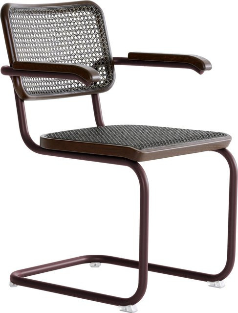 Thonet S 64 V Freischwinger mit Eichengestell in Dark Melange - Bild 1