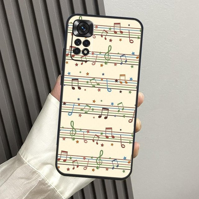 Musiknoten Handyhülle für Xiaomi Redmi Note 14 Pro 13 12 11 10 15 Pro Plus 14C 13C 15C 10C 12C 15 5G in Multicolour - Bild 1