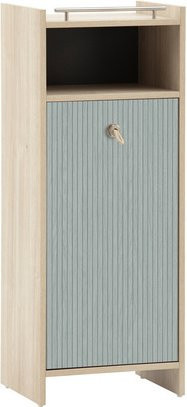 Schildmeyer Highboard Sonderby in Eiche und Blau, B/H/T: 40,2 x 104,2 x 33 cm - Bild 1