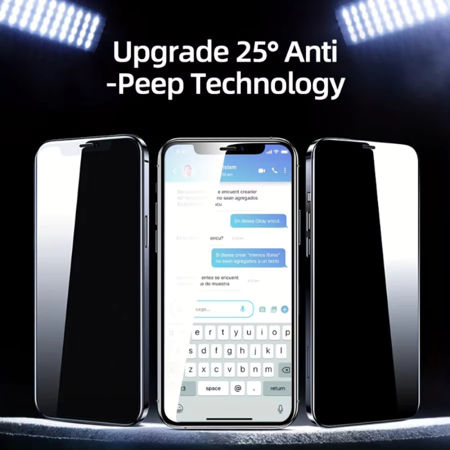 2er-Set Privatsphäre-Displayschutz aus gehärtetem Glas für Apple iPhone 15 14 13 12 11 Pro Max Mini und iPhone 7 8 Plus X XR XS Max, transparent - Bild 3