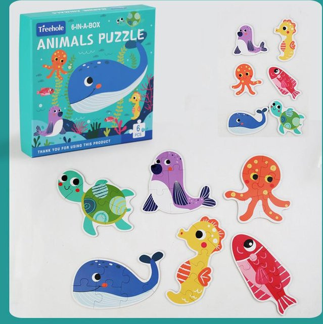 Linyi toy Holz Puzzle, Tiere, Bunt / Mehrfarbig, ab 14 Jahre - Bild 1