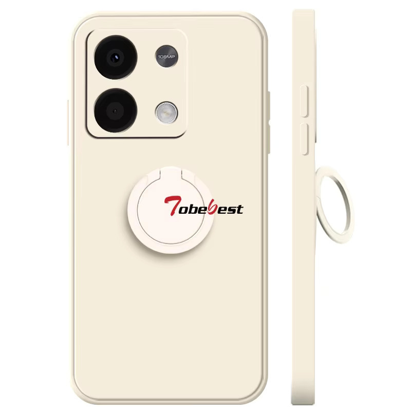 Silikon-Handyhülle mit 360-Grad-Fingerring für Xiaomi Redmi Note 13, 13R und Redmi Note 12 Pro Plus 4G/5G in Schwarz und Beige - Bild 2