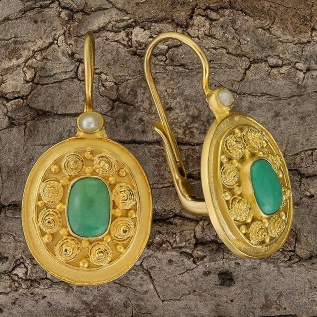 YoYo Ohrringe, Synthetischer Opal, Grün, Damen - Bild 1