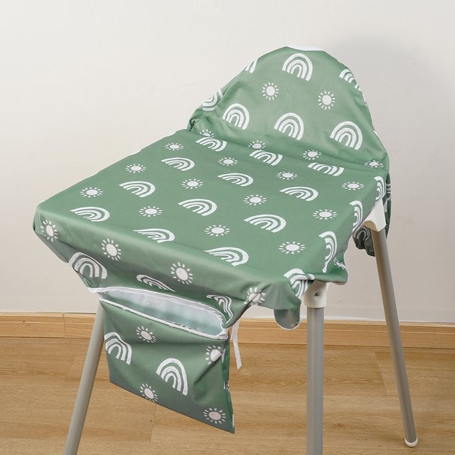 HappyFlute Overall-Babyfütterungslätzchen mit Ärmeln in Grün, waschbares Textil-Lätzchen zum Essen - Bild 1