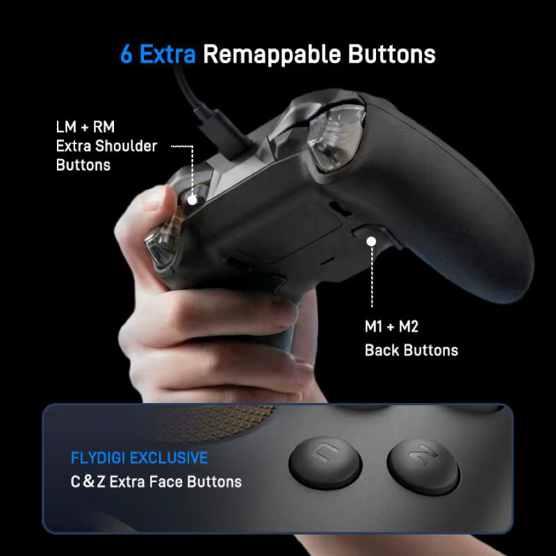 Flydigi Vader 5S Kabelgebundener Xbox-Controller mit Hall-Effekt-Joystick und RGB-Beleuchtung in Schwarz/Multicolor für Xbox Series X|S, One und PC - Bild 2