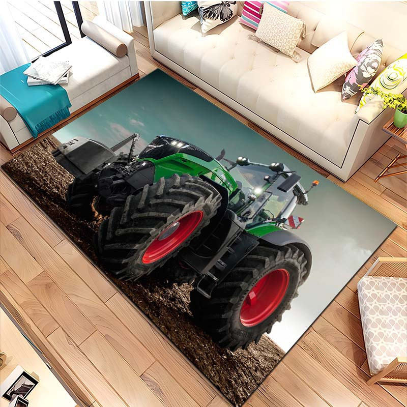 Warm Home Life Teppich mit Traktor-Motiv, rutschfest und waschbar, Polyester, B/B: 70 x 100 cm, Mehrfarbig - Bild 1