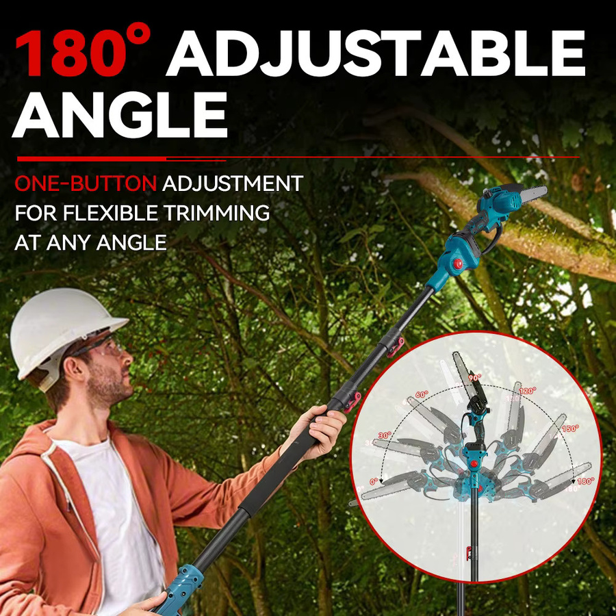 ONEVAN 4-in-1 Bürstenlose Teleskop-Elektrokettensäge mit Schere für hohe Äste, blau, kompatibel mit Makita 18V Akku - Bild 5
