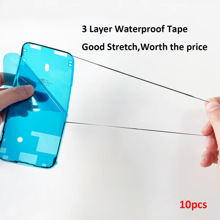 10 Stück wasserdichte LCD-Bildschirm Rahmen Klebeband Sets für iPhone 15 14 13 12 11 Pro Max XR XS vor geschnittene Aufkleber - Bild 3