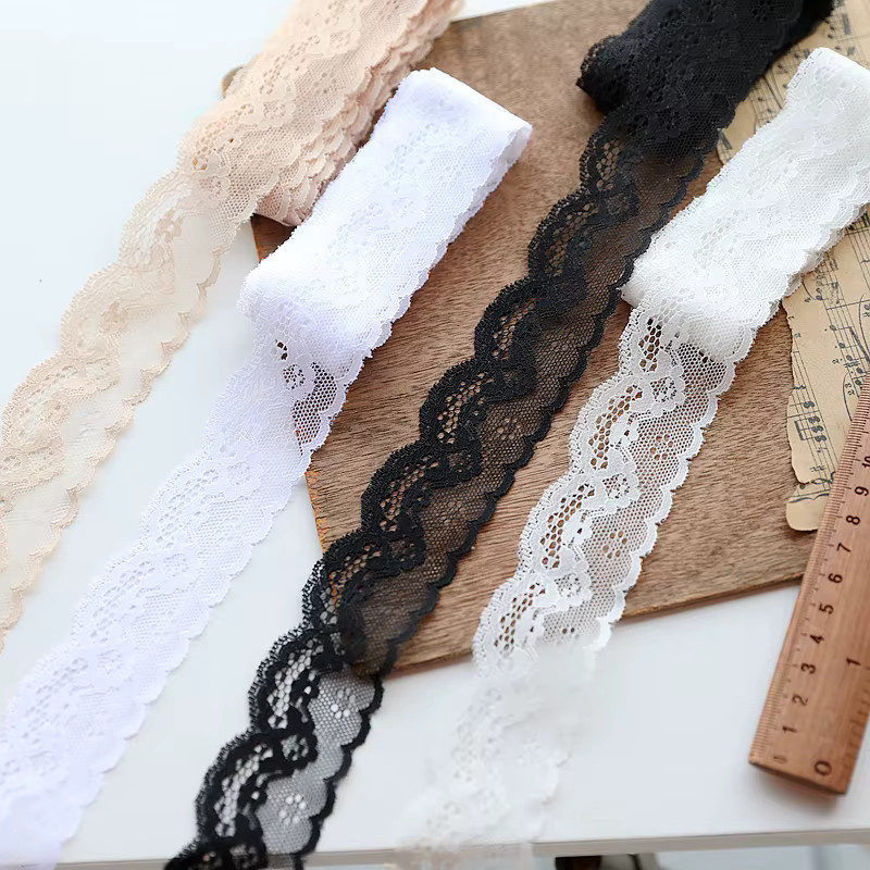 Schwarze Spitzenborte mit Muschelstickerei, 5 Meter Venise Lacetrim für DIY Handwerk und Kleidungszubehör - Bild 3
