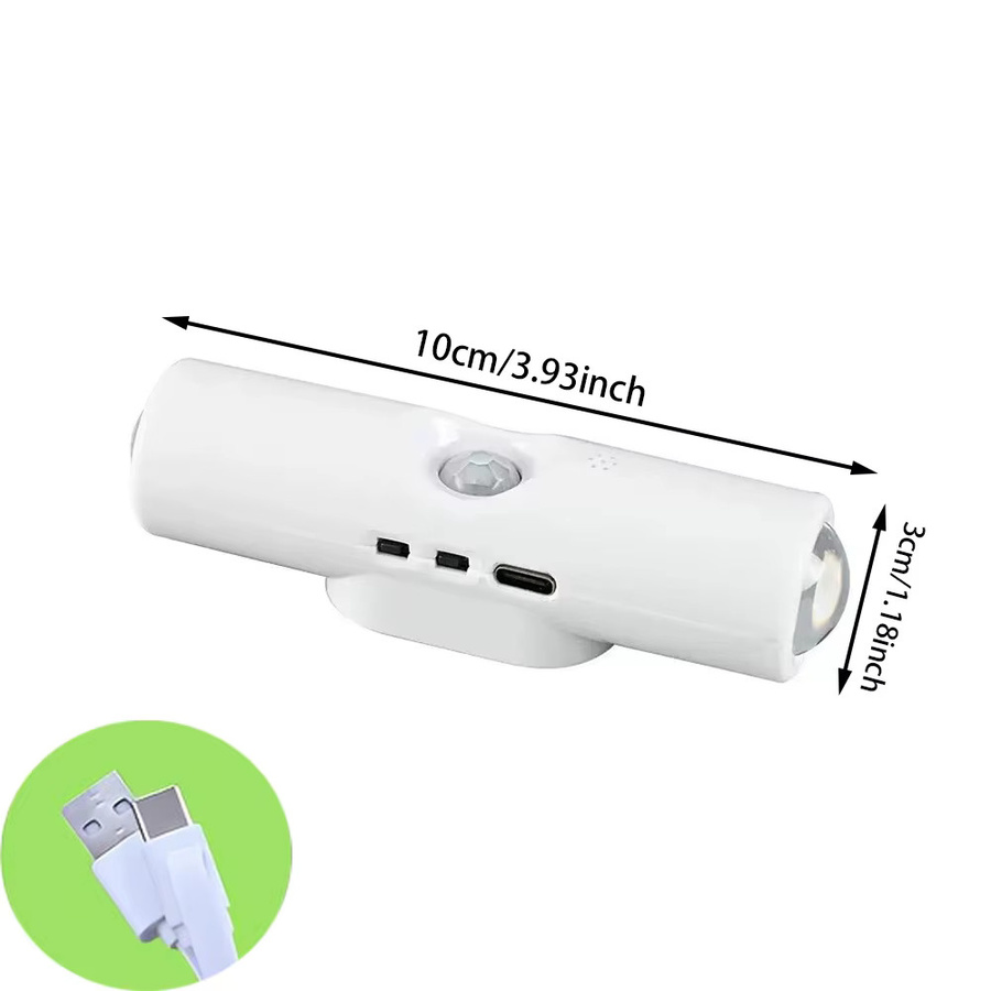 Runtowo USB wiederaufladbares LED-Nachtlicht mit Bewegungsmelder und RGB-Beleuchtung in Weiß - Bild 3