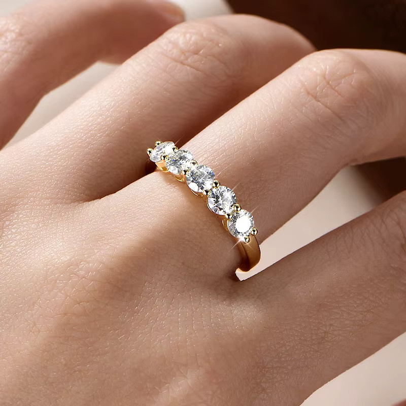 Lnngy Moissanit-Ring, 14 Karat Gold gefüllt, Damen - Bild 3