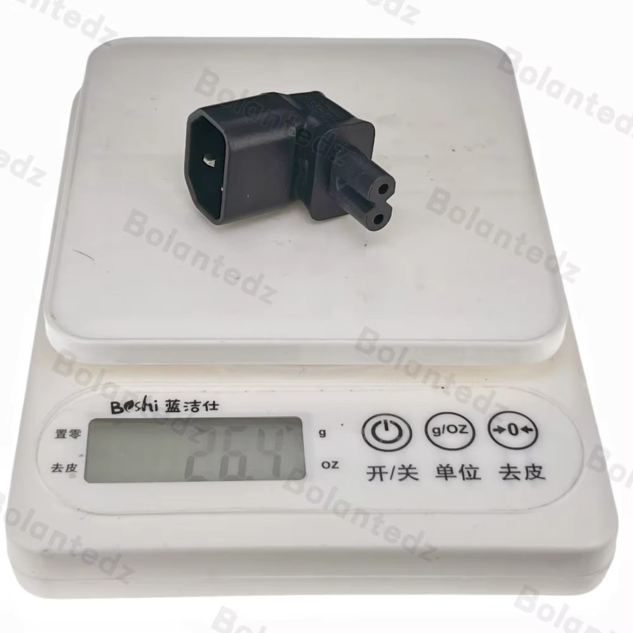 Bolantedz IEC C14 auf IEC C7 AC-Netzstecker-Adapter-Set, 90 Grad Winkel, Schwarz - Bild 3