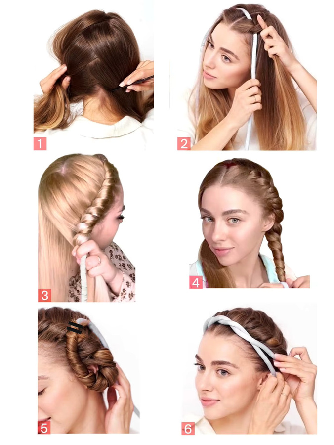 Heatless Curling Rod Set, Locken Styling Kit mit Seidenbandrollen und Haarspange - Bild 3