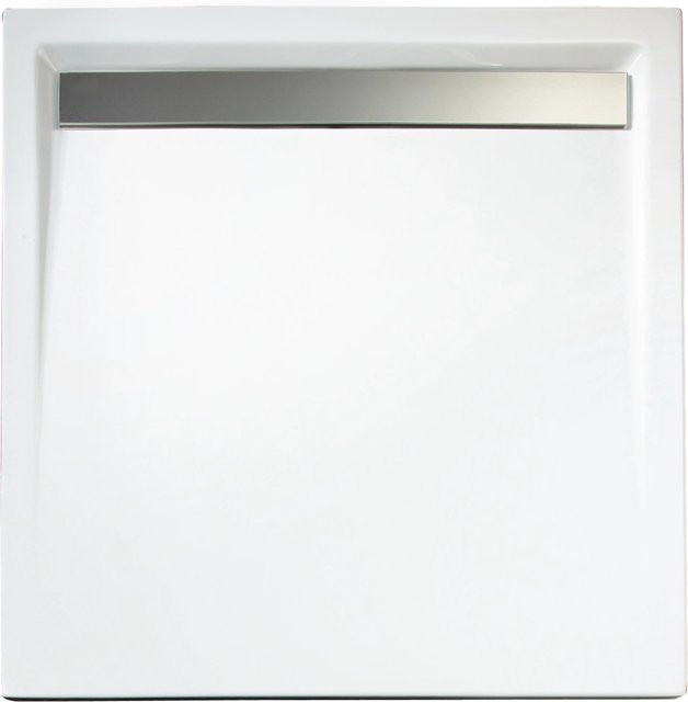 Schulte Duschwannen-Set ExpressPlus Extraflach Quadrat in Weiß/Chrom, B/T: 100 x 100 cm, Höhe: 2,5 cm - Bild 1