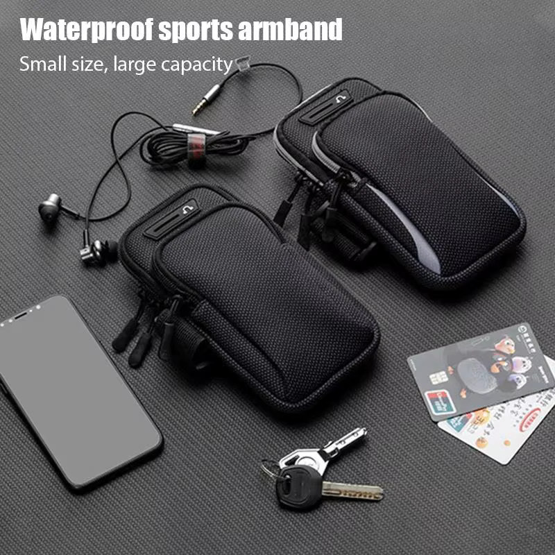 Wasserdichte Universal Sport Armband Handy Tasche für iPhone, Samsung und Xiaomi in Blau oder Schwarz - Bild 3