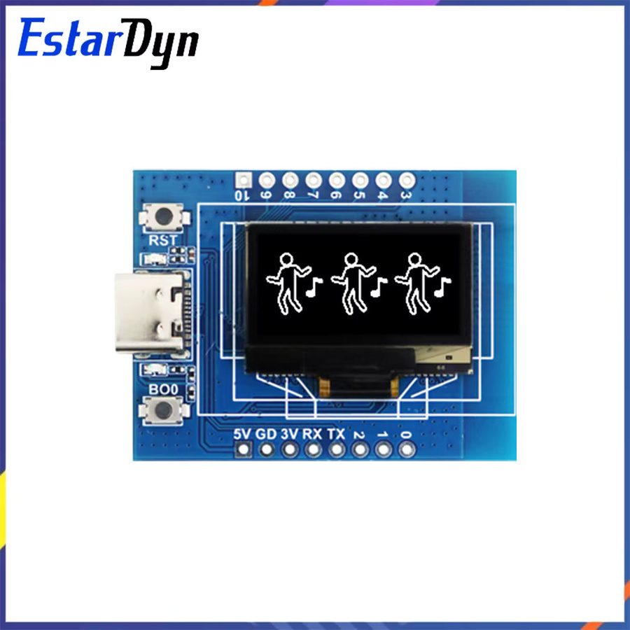 Estardyn ESP32-C3 Entwicklungsboard mit 0,96 Zoll OLED-Display, WiFi und Bluetooth IoT-Modul in Gelb und Blau - Bild 2