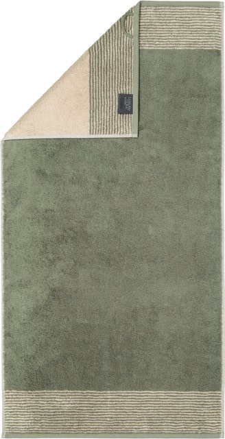 Handtuch TWO-TONE cawo in Grün aus Baumwoll-Terry mit Oeko-Tex Standard 100 - Bild 1