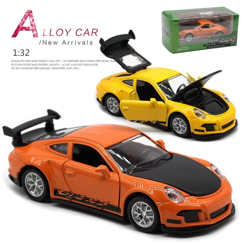 911 GT3 Sportwagen, Automodell, 1:32, Metall, Orange - Bild 1